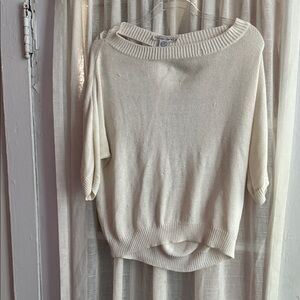 Sans Souci Off-the-Shoulder Cream Sweater
